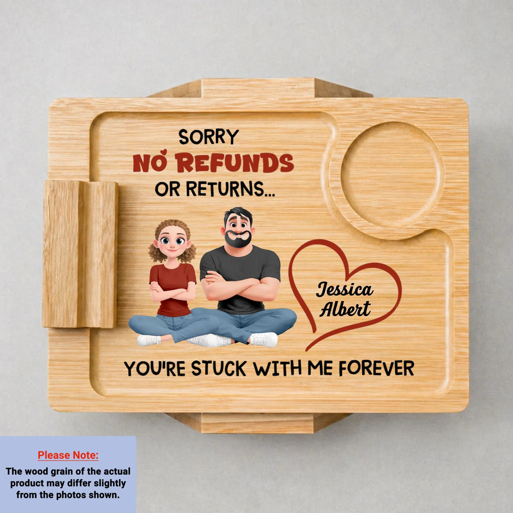 No Returns Allowed - Personalized Wooden Couch Arm Table