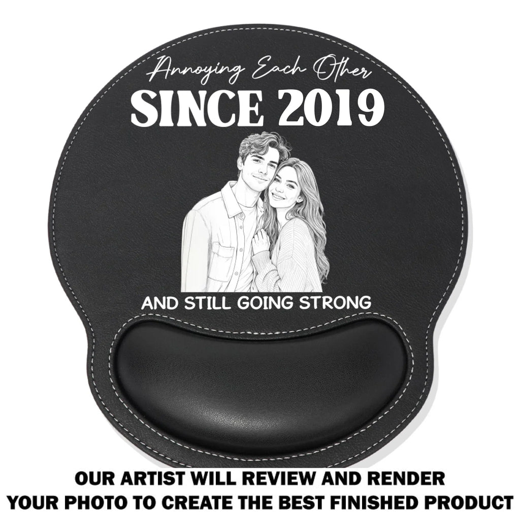 Sketch Love - Personalized Leather Mouse Pad
