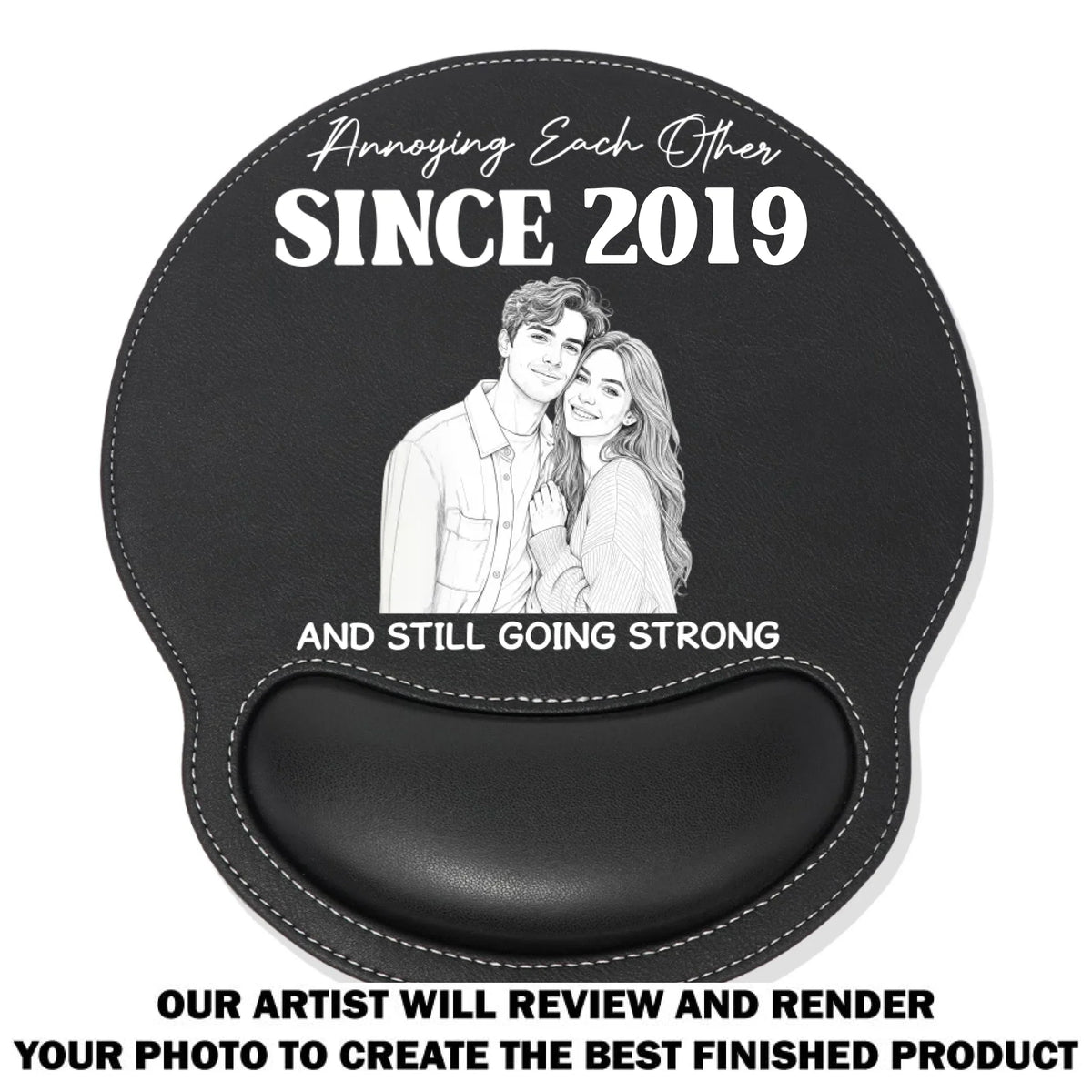 Sketch Love - Personalized Leather Mouse Pad