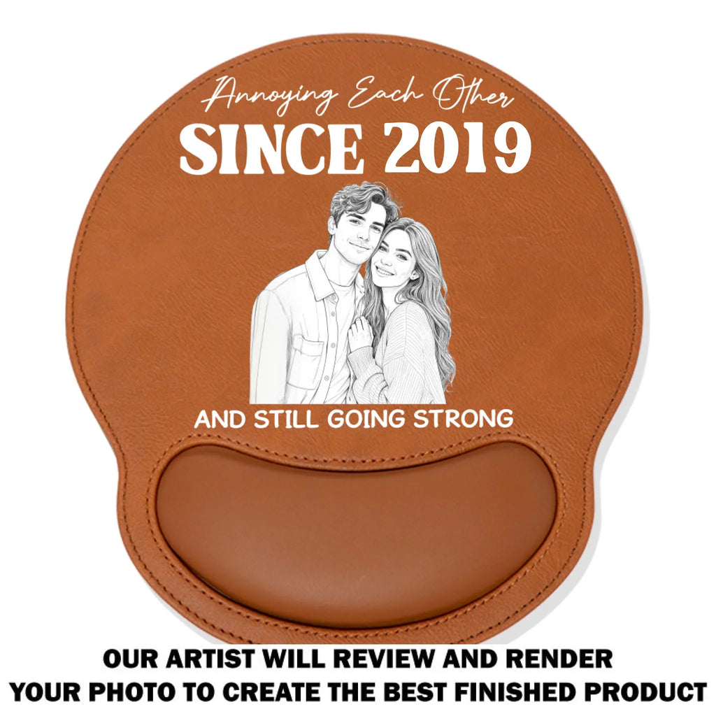 Sketch Love - Personalized Leather Mouse Pad