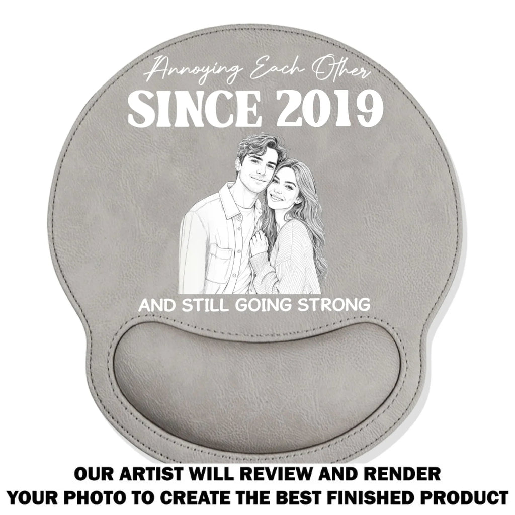 Sketch Love - Personalized Leather Mouse Pad