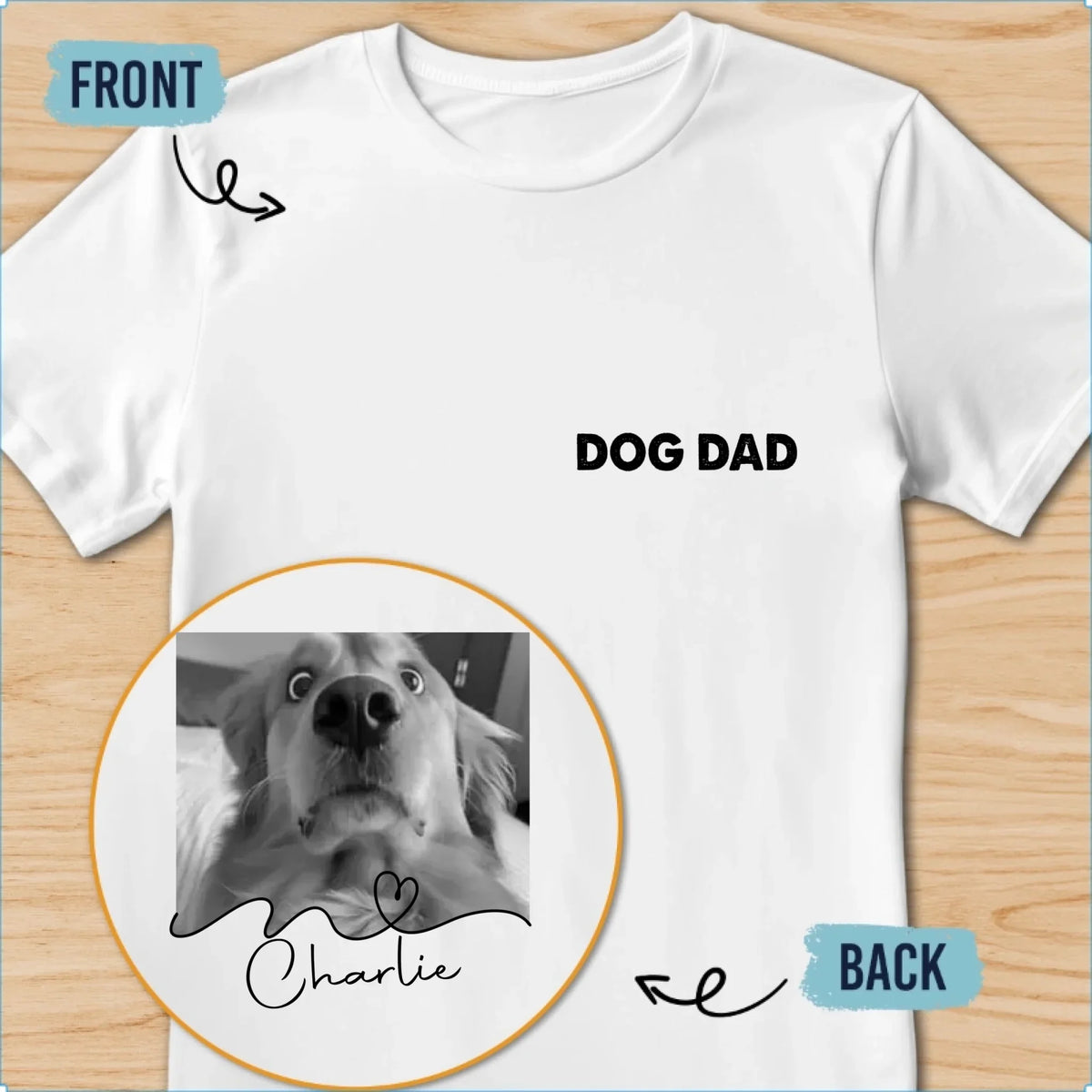 Custom Photo Christmas & Birthday Keepsake Gift • Fist Bump Fur Dad - Personalized Shirt