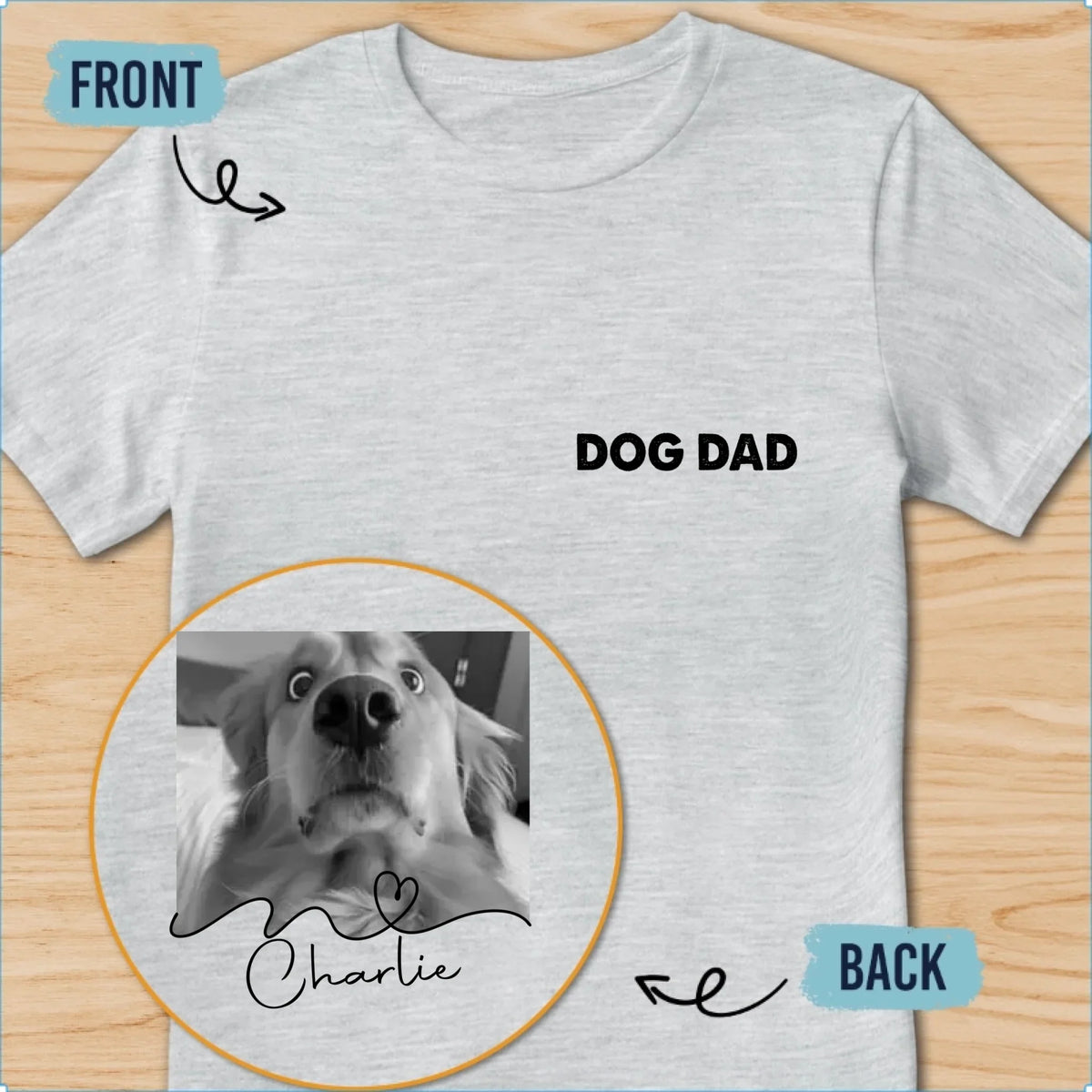 Custom Photo Christmas & Birthday Keepsake Gift • Fist Bump Fur Dad - Personalized Shirt