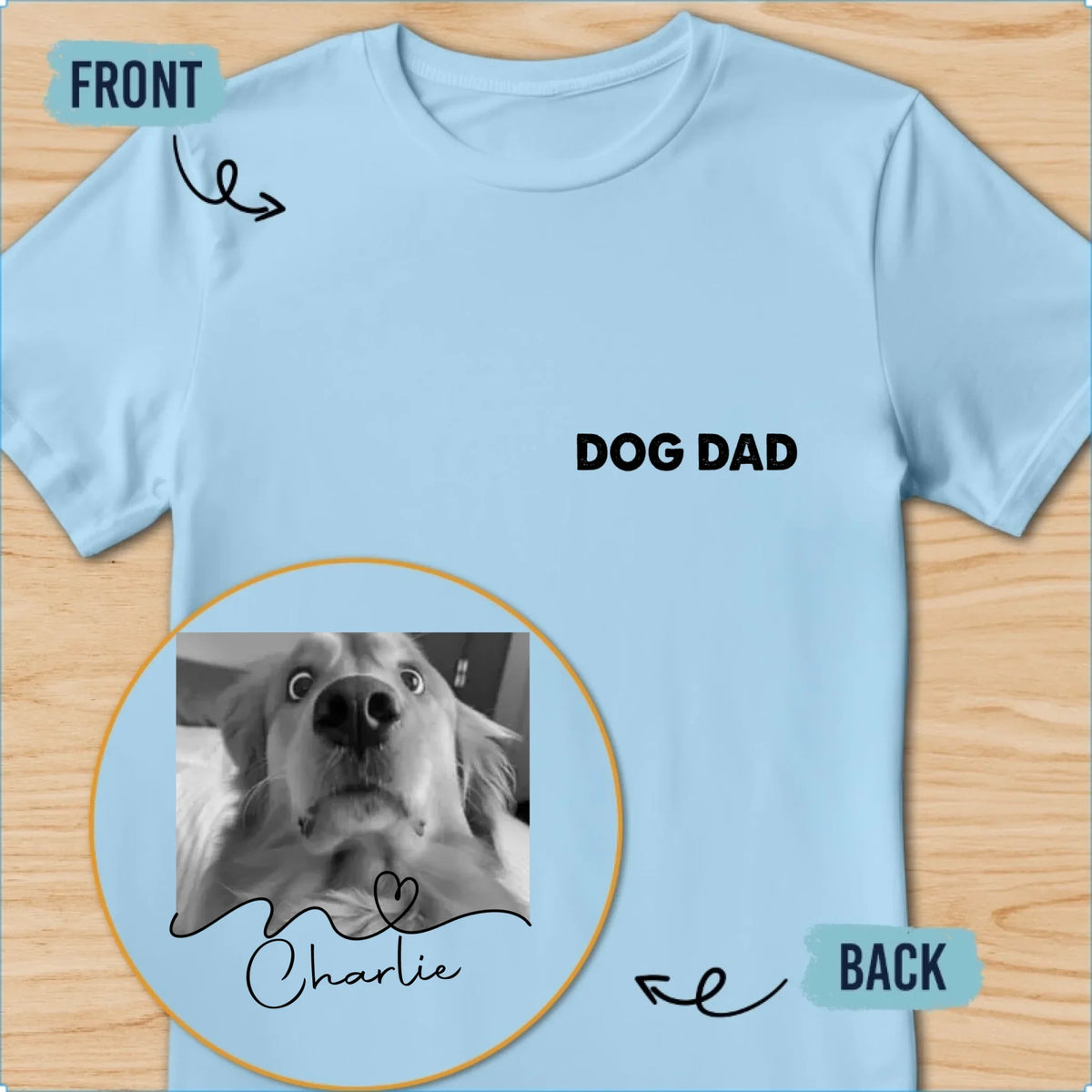 Custom Photo Christmas & Birthday Keepsake Gift • Fist Bump Fur Dad - Personalized Shirt