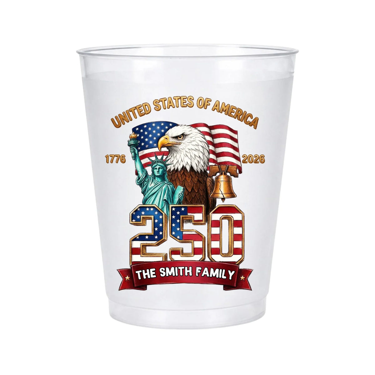 America 250th Anniversary - Personalized Frosted Cup