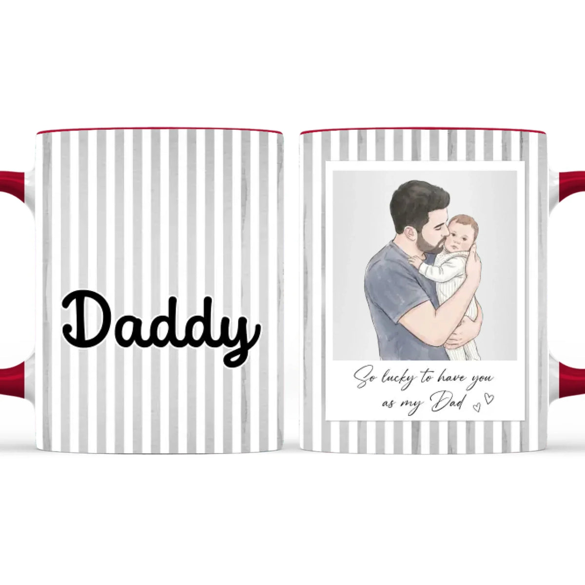 Custom Photo Anniversary Keepsake Gifts For Couple • Lucky To Call You Dad - Personalized Accent Mug