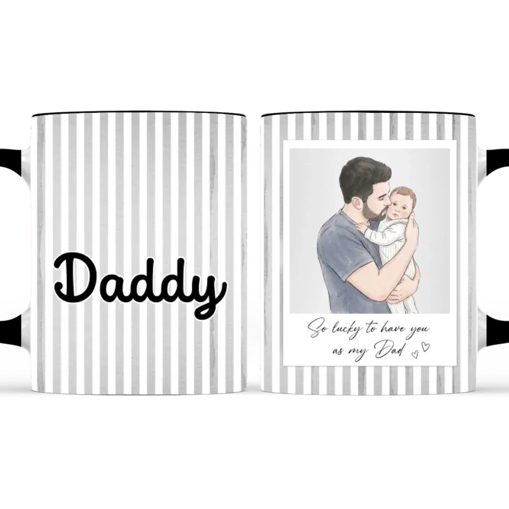 Custom Photo Anniversary Keepsake Gifts For Couple • Lucky To Call You Dad - Personalized Accent Mug