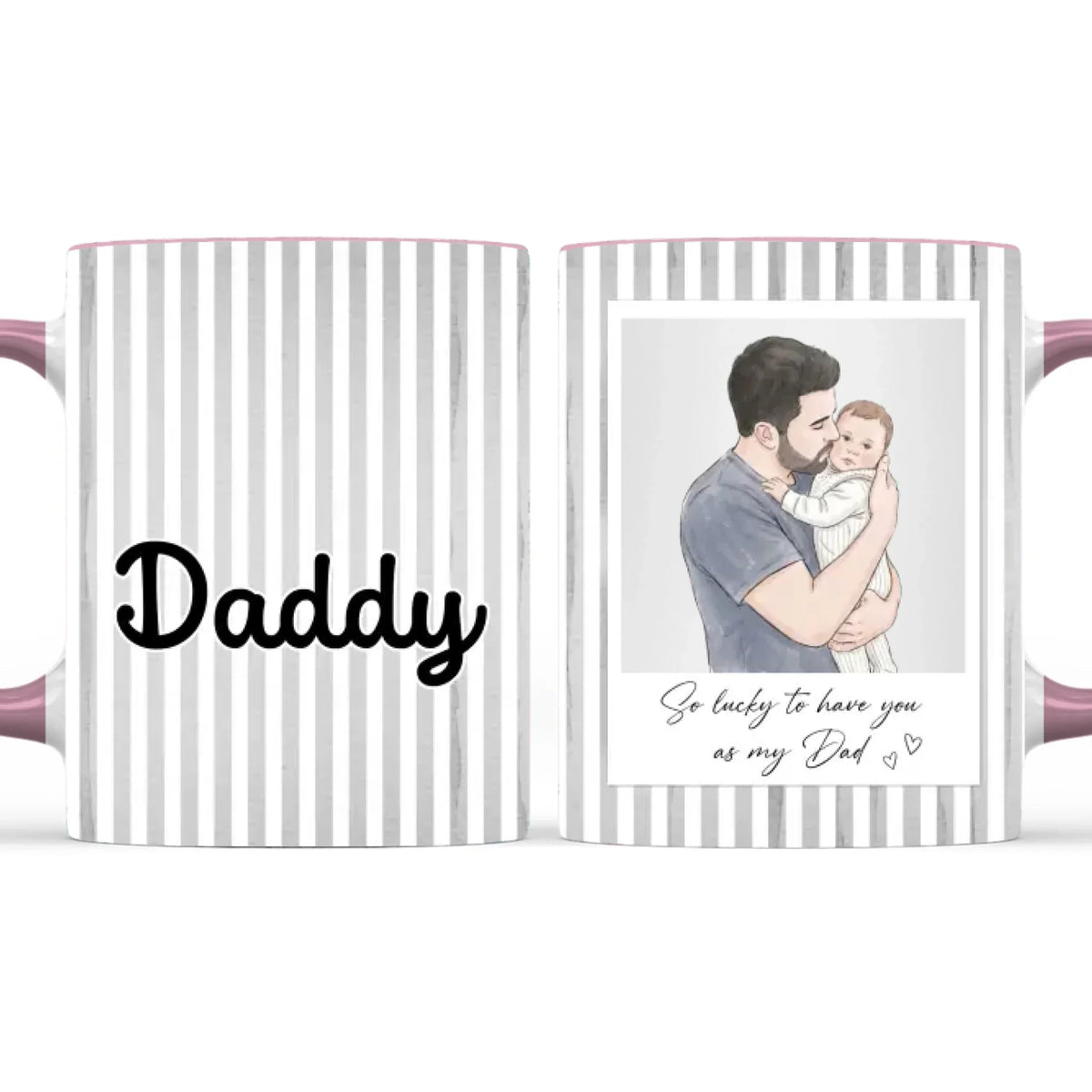 Custom Photo Anniversary Keepsake Gifts For Couple • Lucky To Call You Dad - Personalized Accent Mug