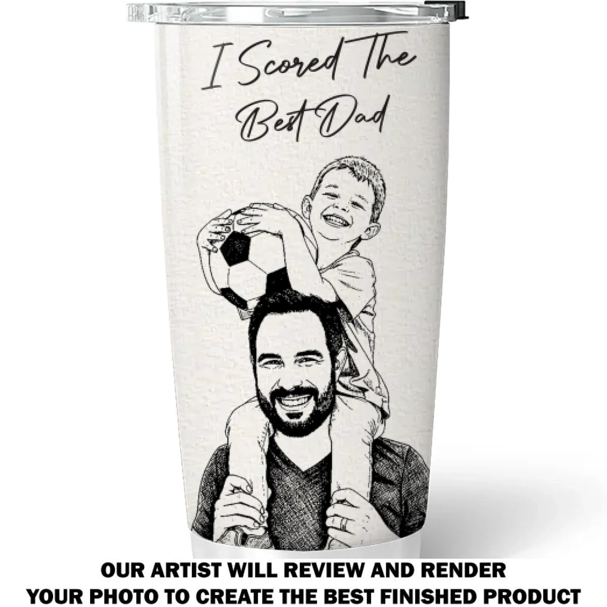 Custom Photo Christmas Birthday Gifts For Dad • Scored The Best Dad - Personalized Tumbler
