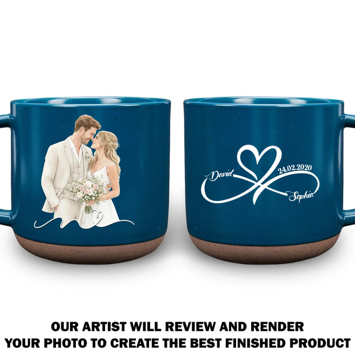 Custom Photo Anniversary Keepsake Gifts For Couple • First Kiss Forever Sips - Personalized Pottery Mug