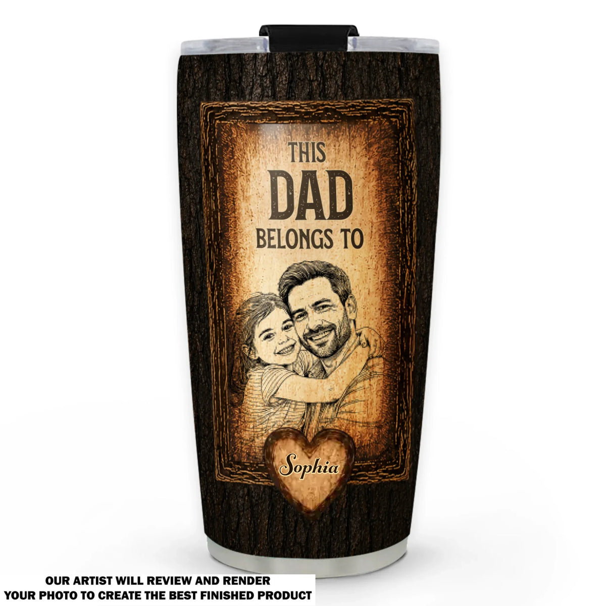 Custom Photo Father's Day Birthday Gifts For Dad • Built With Dad Love - Personalized Tumbler