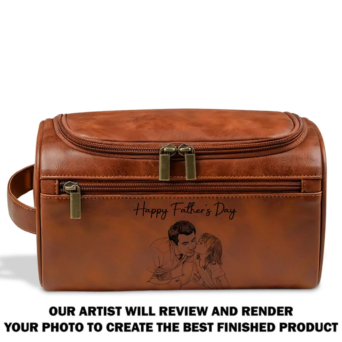 We Love You Daddy - Personalized Leather Toiletry Bag