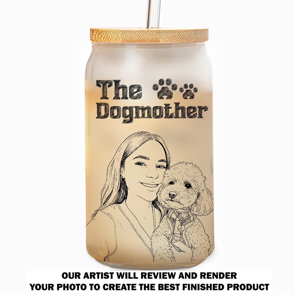 The Dogmother - Personalized Ombre Frosted Glass Can