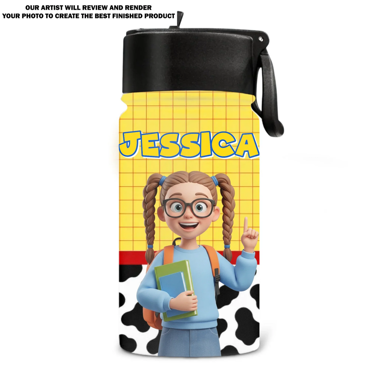 Back To School Story - Personalized Kids Water Bottle