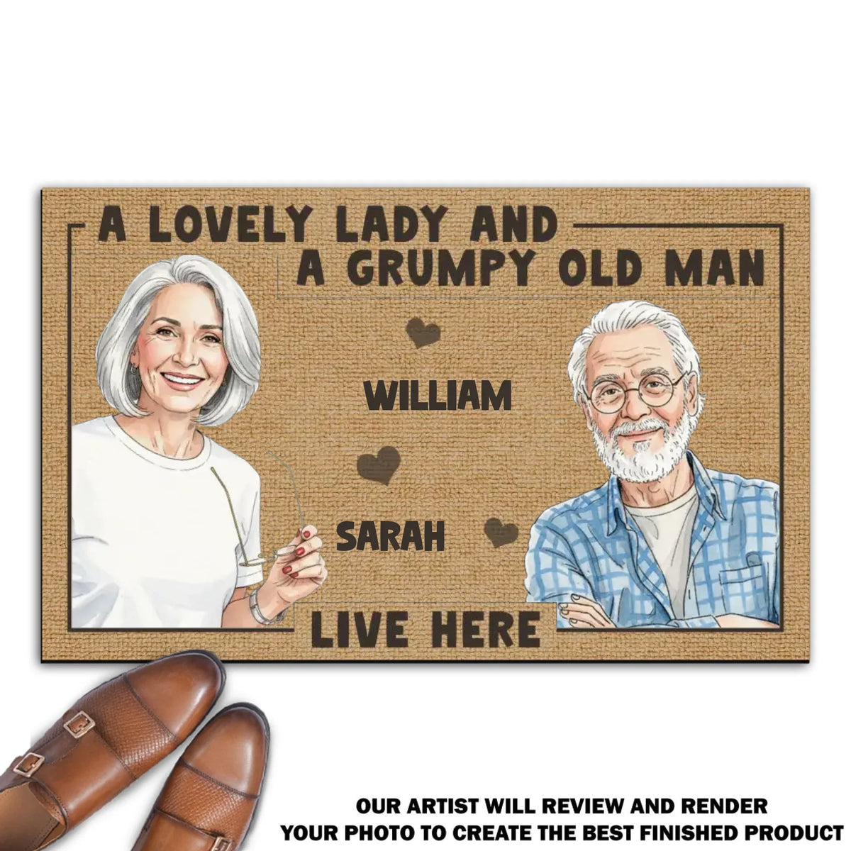 Our Forever Live Here Watercolor - Personalized Doormat