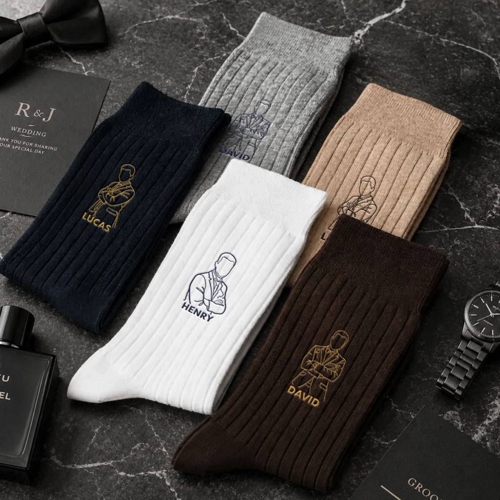 Groomsmen Proposal Wedding - Personalized Men Socks