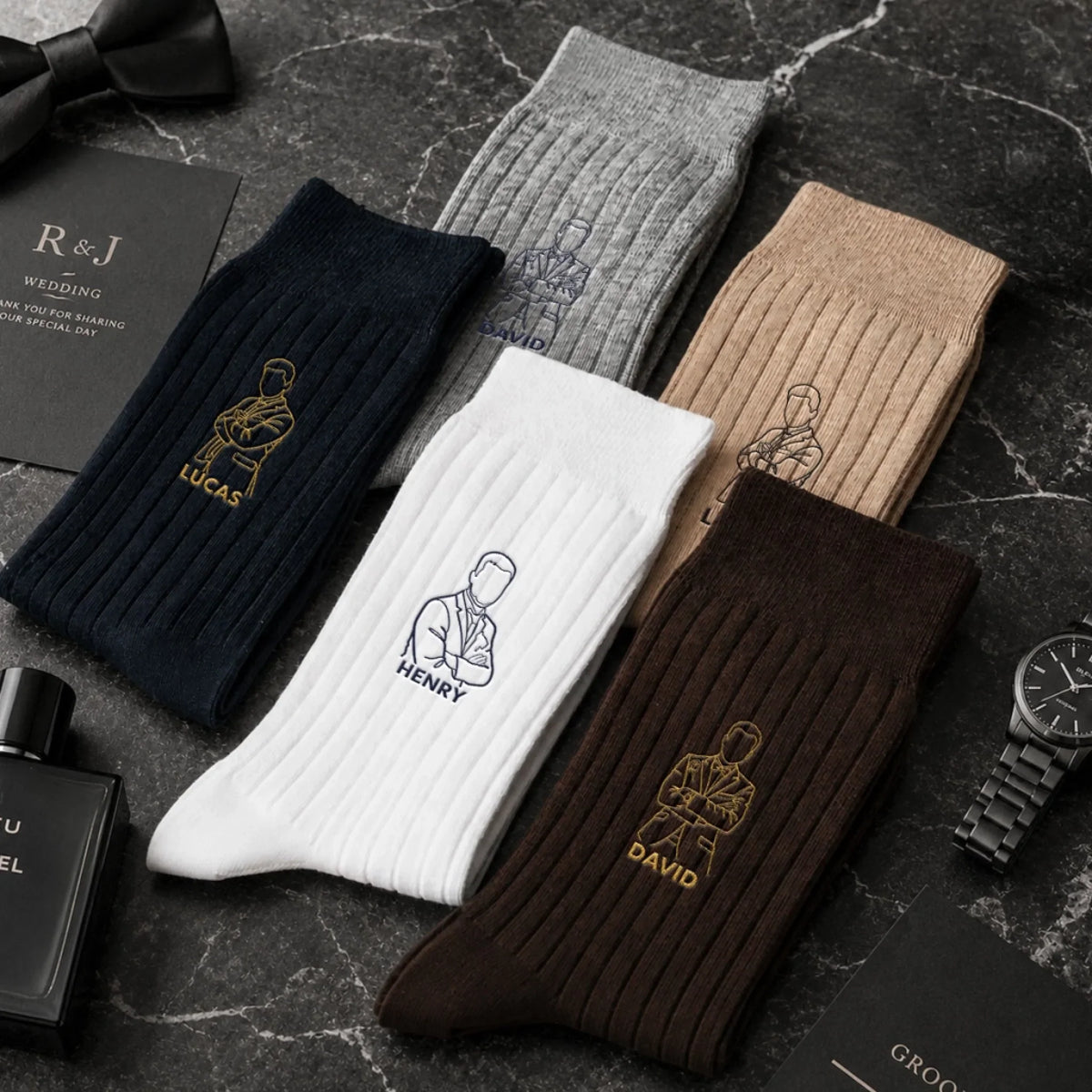 Groomsmen Proposal Wedding - Personalized Men Socks