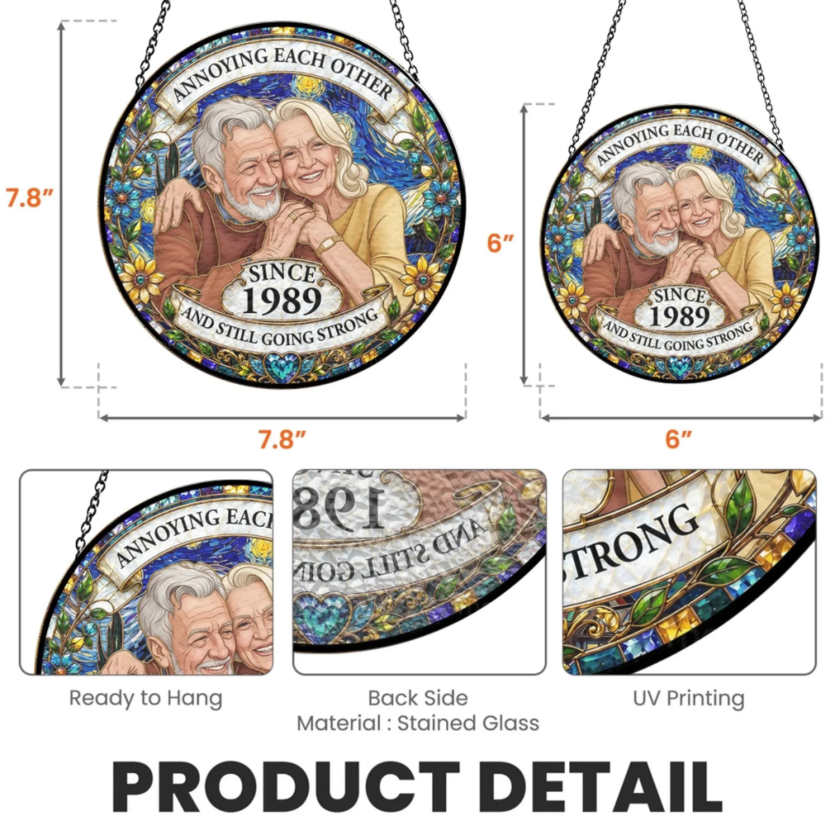 Custom Photo Couple Hanging Decor, Anniversary Valentine's Day Gifts • photo Couple Family - Personalized Window Hanging Suncatcher