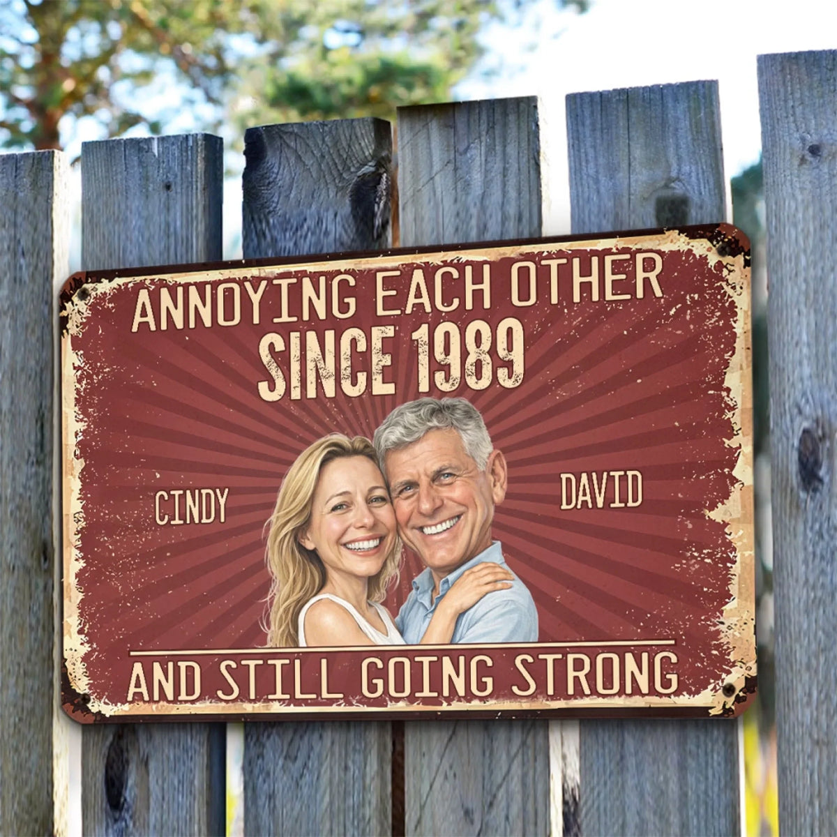 Custom Photo Couple Anniversary Wall Decor Keepsake Gift • Loving You - Personalized Metal Sign