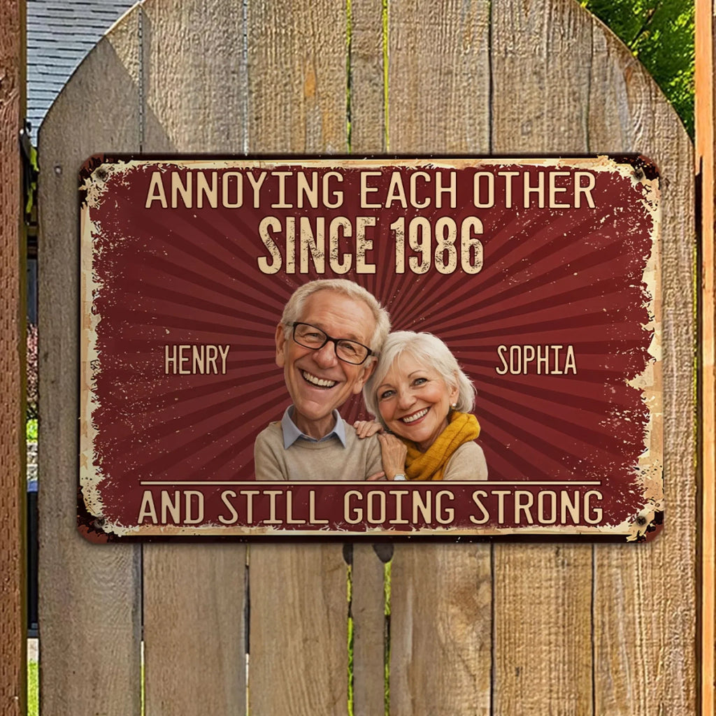 Custom Photo Couple Anniversary Wall Decor Keepsake Gift • Loving You - Personalized Metal Sign