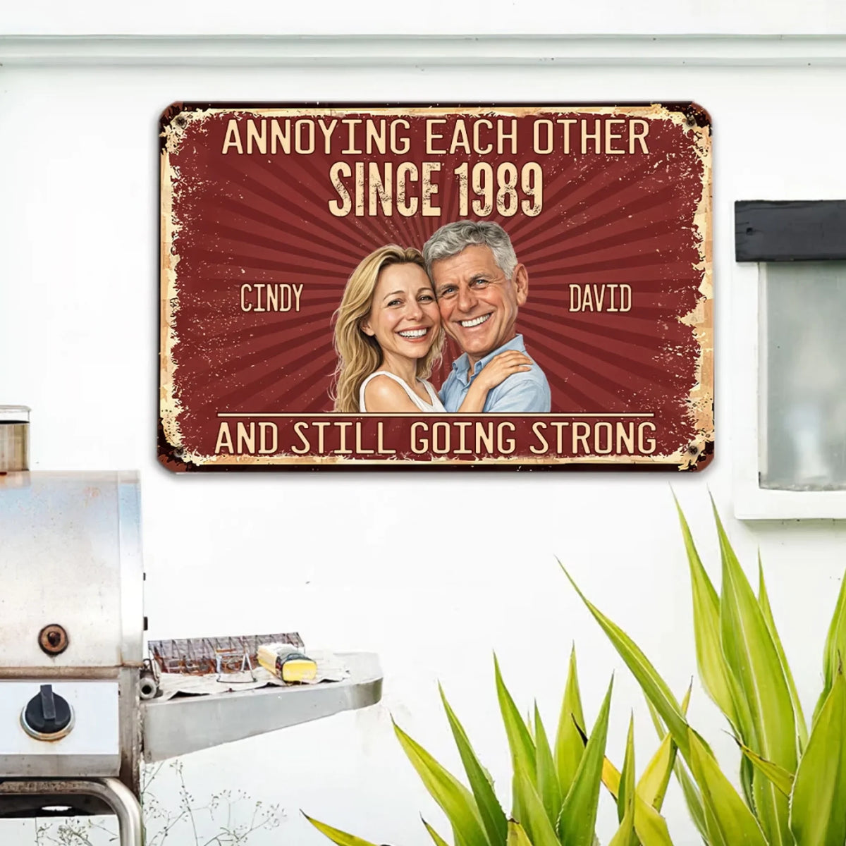 Custom Photo Couple Anniversary Wall Decor Keepsake Gift • Loving You - Personalized Metal Sign