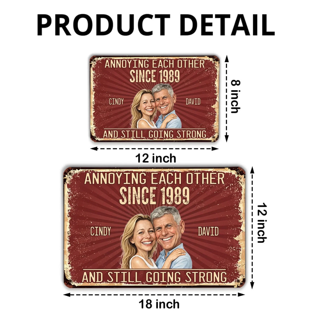 Custom Photo Couple Anniversary Wall Decor Keepsake Gift • Loving You - Personalized Metal Sign