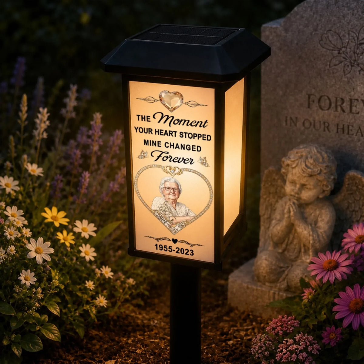 The Moment My Heart Changed Forever - Personalized Solar Garden Light