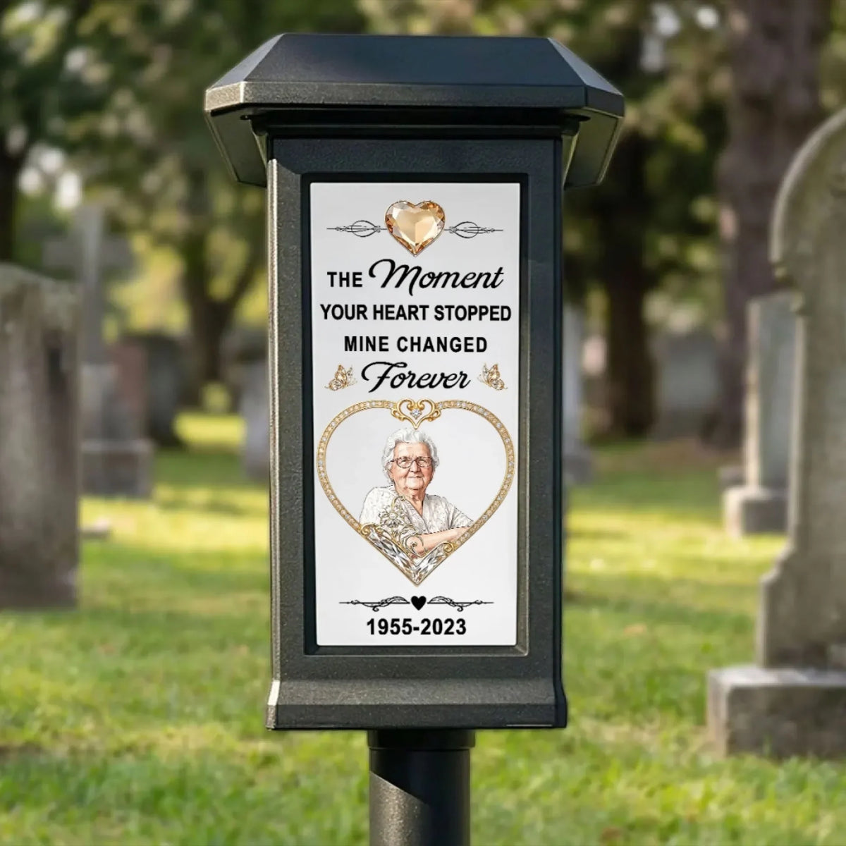 The Moment My Heart Changed Forever - Personalized Solar Garden Light