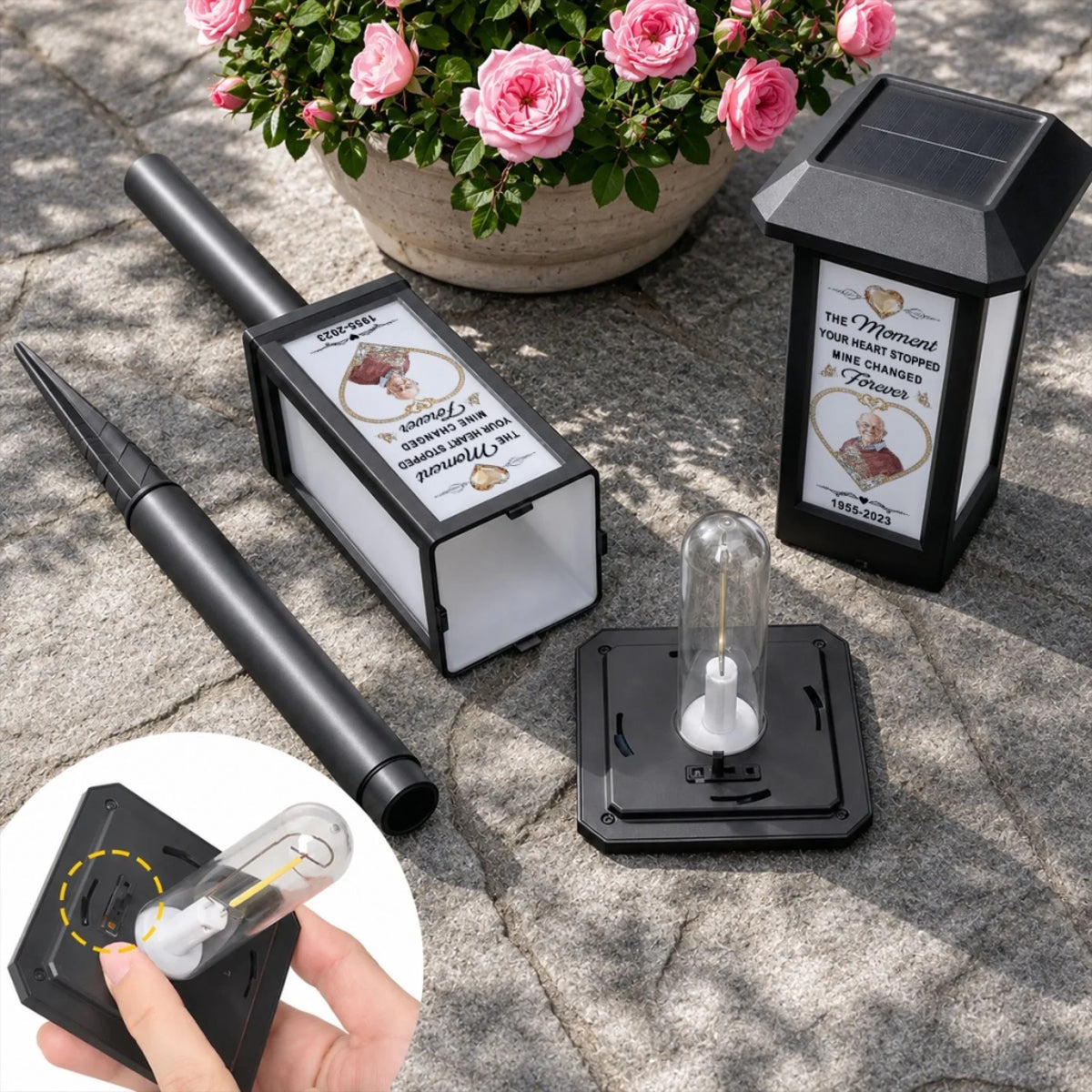 The Moment My Heart Changed Forever - Personalized Solar Garden Light