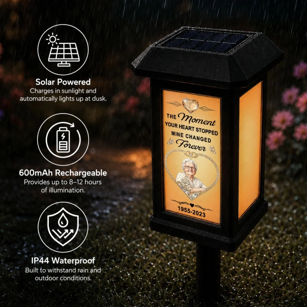 The Moment My Heart Changed Forever - Personalized Solar Garden Light