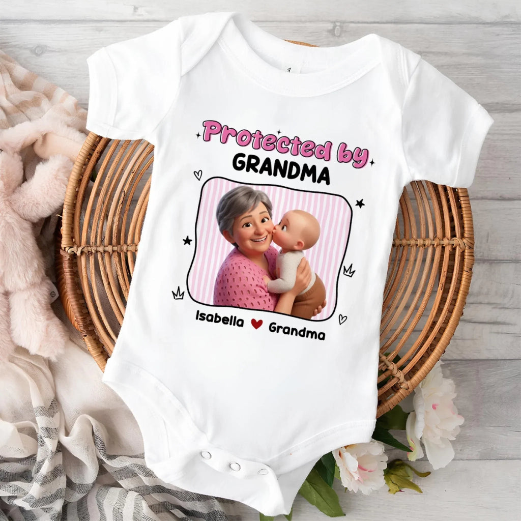 Protected By Grandma - Personalized Baby Onesie