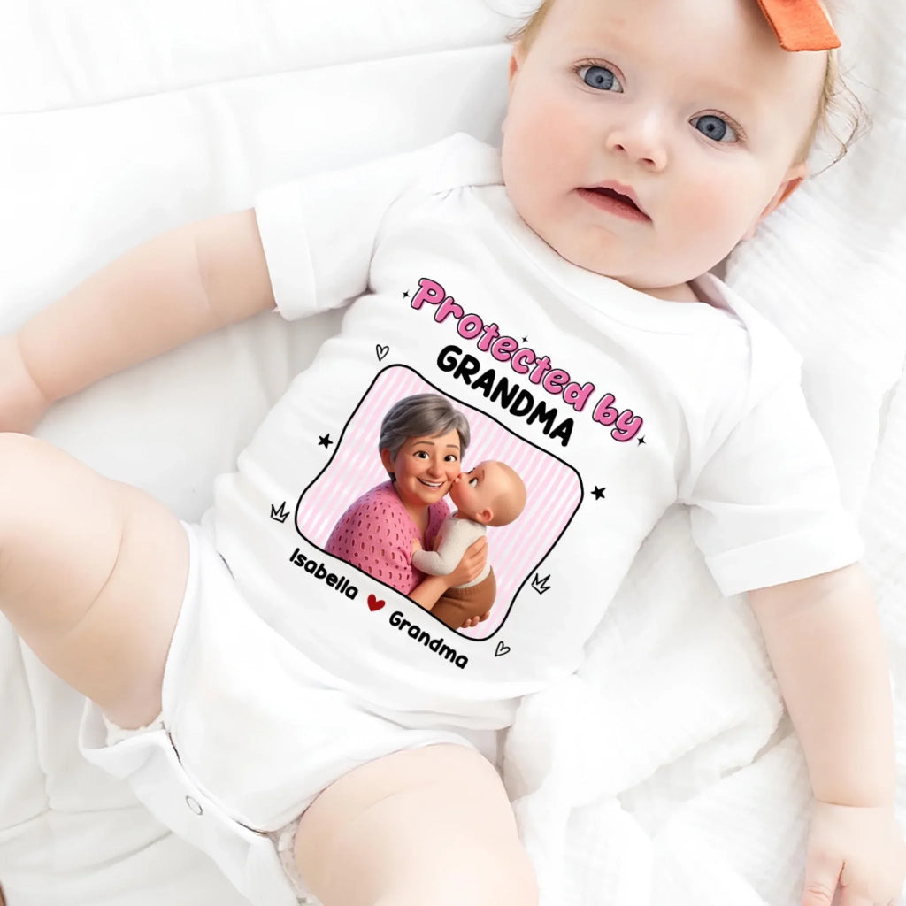 Protected By Grandma - Personalized Baby Onesie