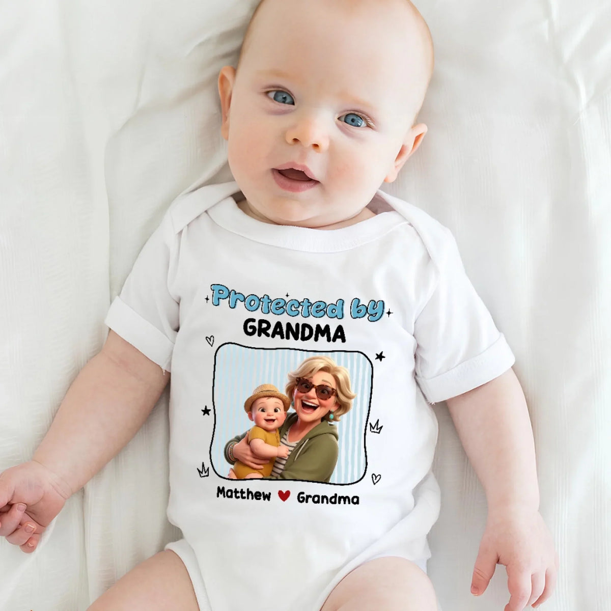 Protected By Grandma - Personalized Baby Onesie