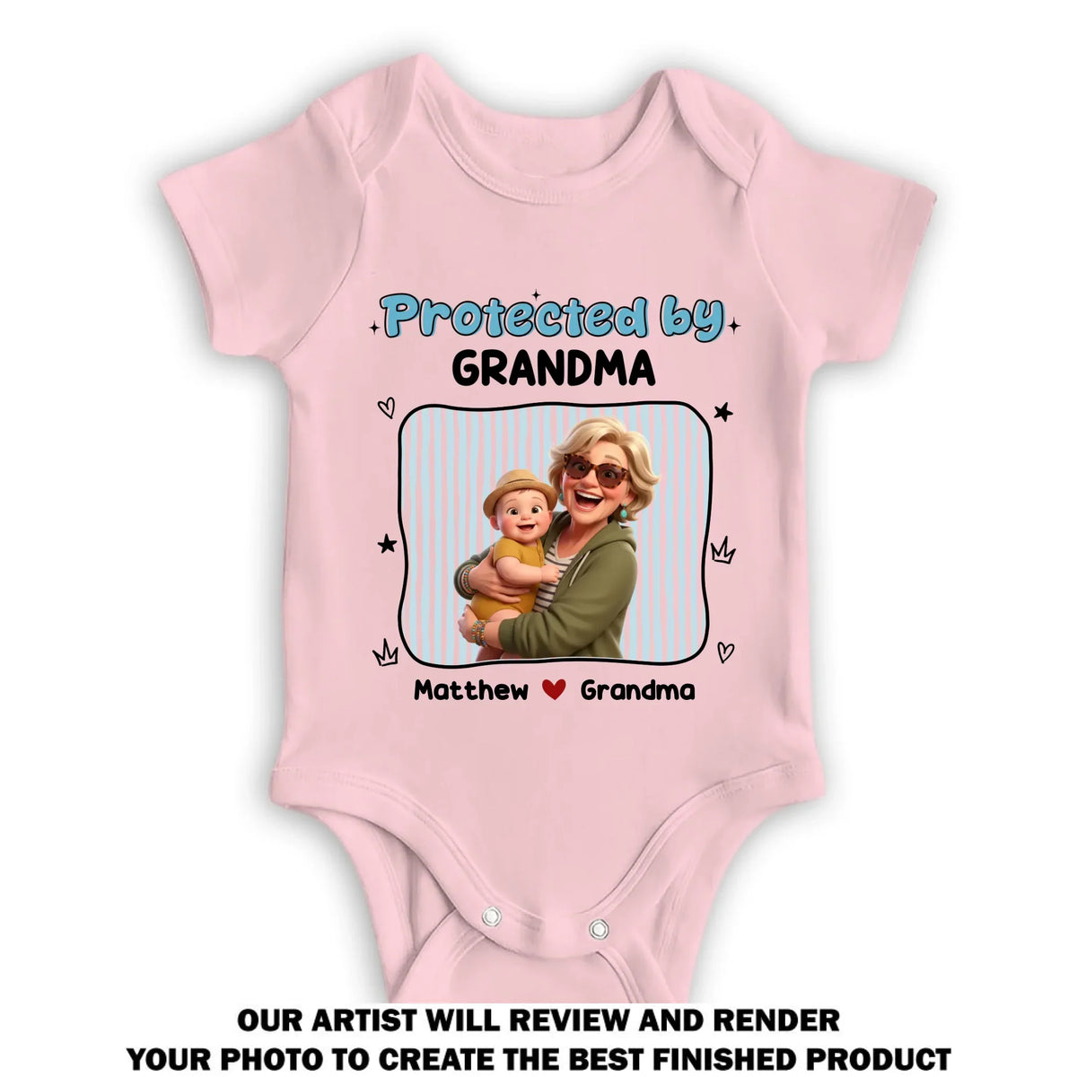 Protected By Grandma - Personalized Baby Onesie