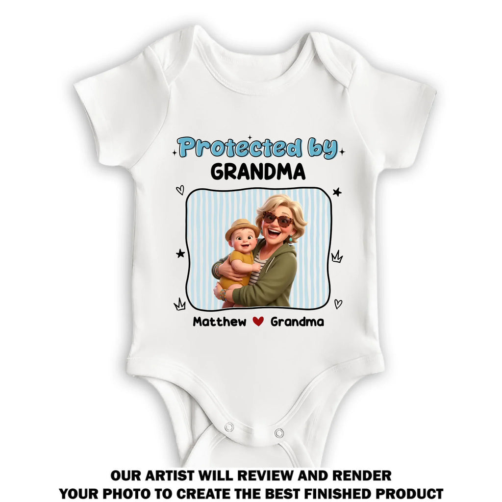 Protected By Grandma - Personalized Baby Onesie