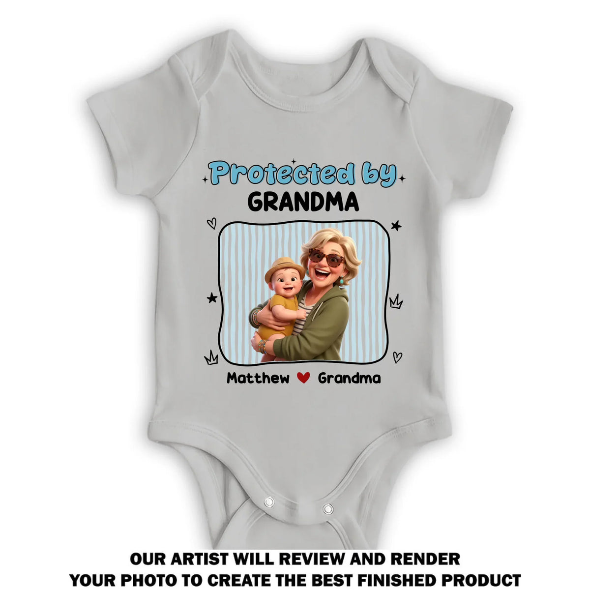 Protected By Grandma - Personalized Baby Onesie