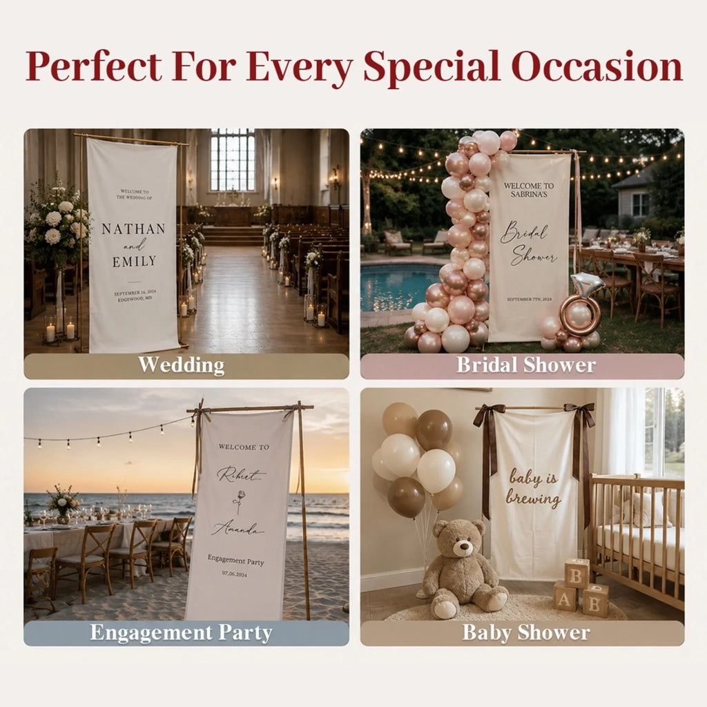 Welcome To Our Forever - Personalized Welcome Linen Sign