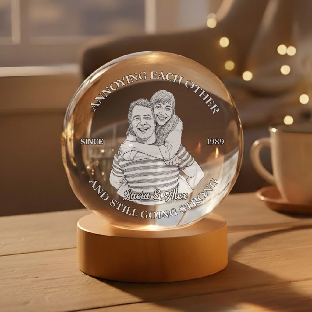 Forever To Go - Personalized Crystal Globe Lamp