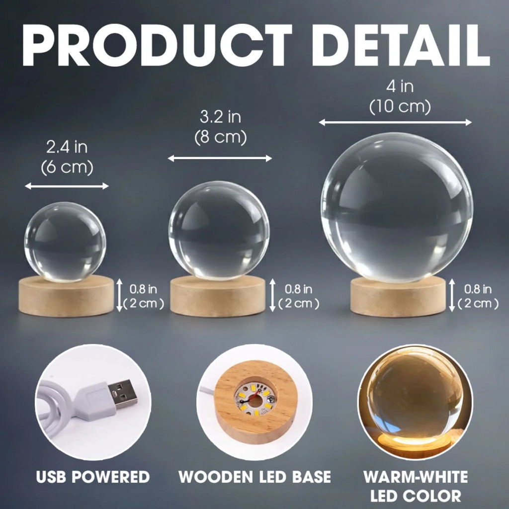 Forever To Go - Personalized Crystal Globe Lamp