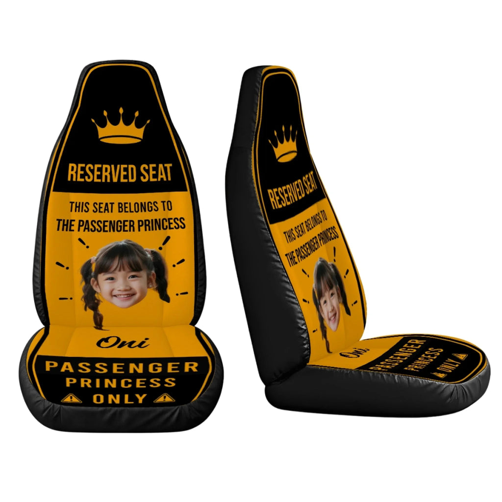 Reserved For Princesses Only - Personalized Car Seat Cover