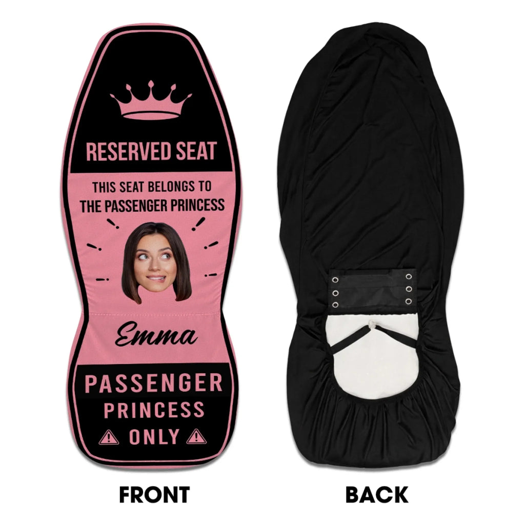 Reserved For Princesses Only - Personalized Car Seat Cover