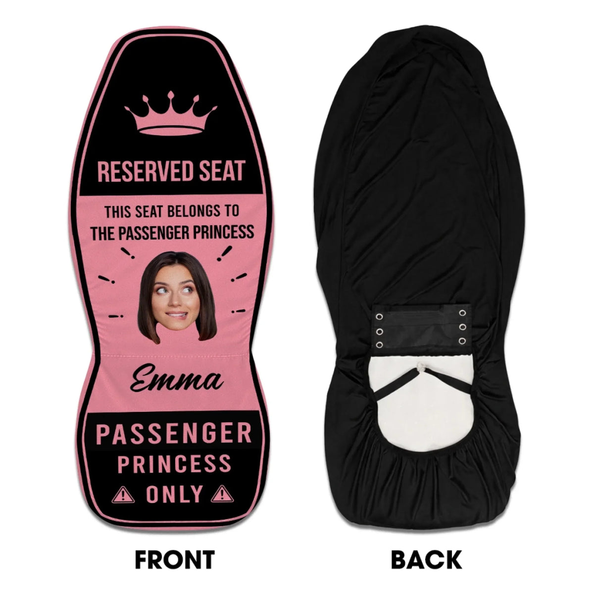Reserved For Princesses Only - Personalized Car Seat Cover