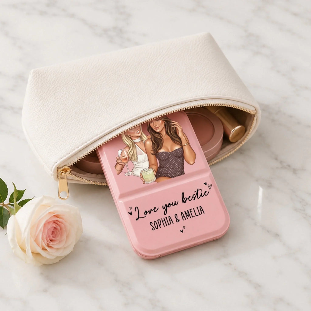 Together Through Everything - Personalized Pocket Leather Mirror