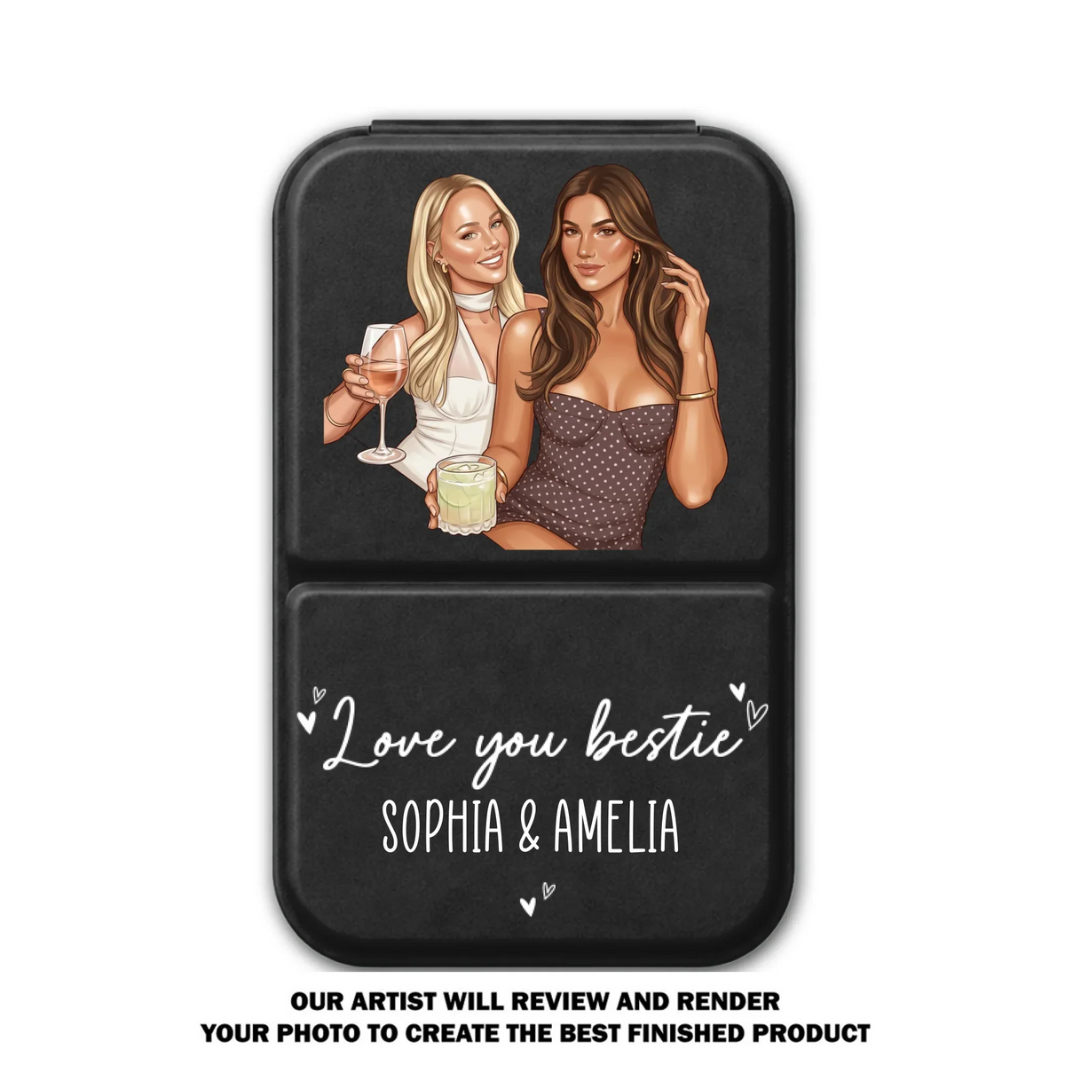 Together Through Everything - Personalized Pocket Leather Mirror
