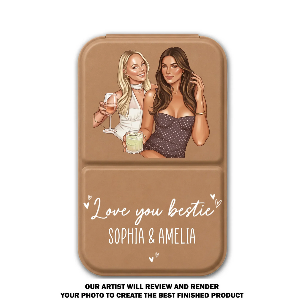 Together Through Everything - Personalized Pocket Leather Mirror