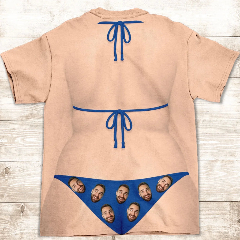 Custom Photo Christmas Anniversary Keepsake Gifts For Wife • My Man My Bikini - Personalized All-over-print T-shirt