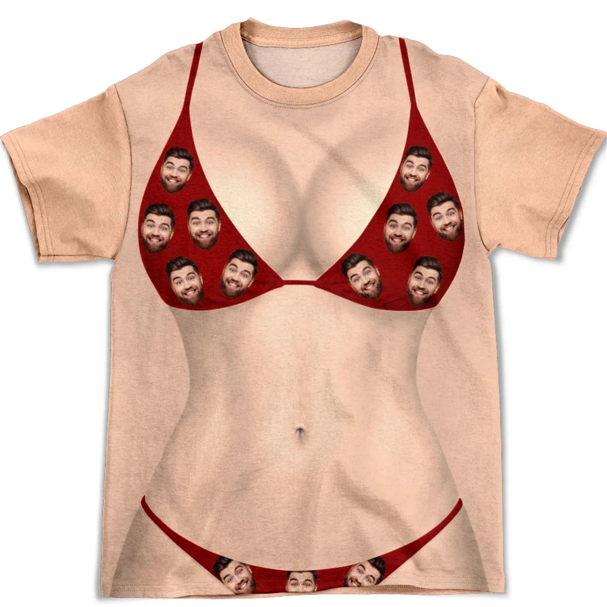 Custom Photo Christmas Anniversary Keepsake Gifts For Wife • My Man My Bikini - Personalized All-over-print T-shirt
