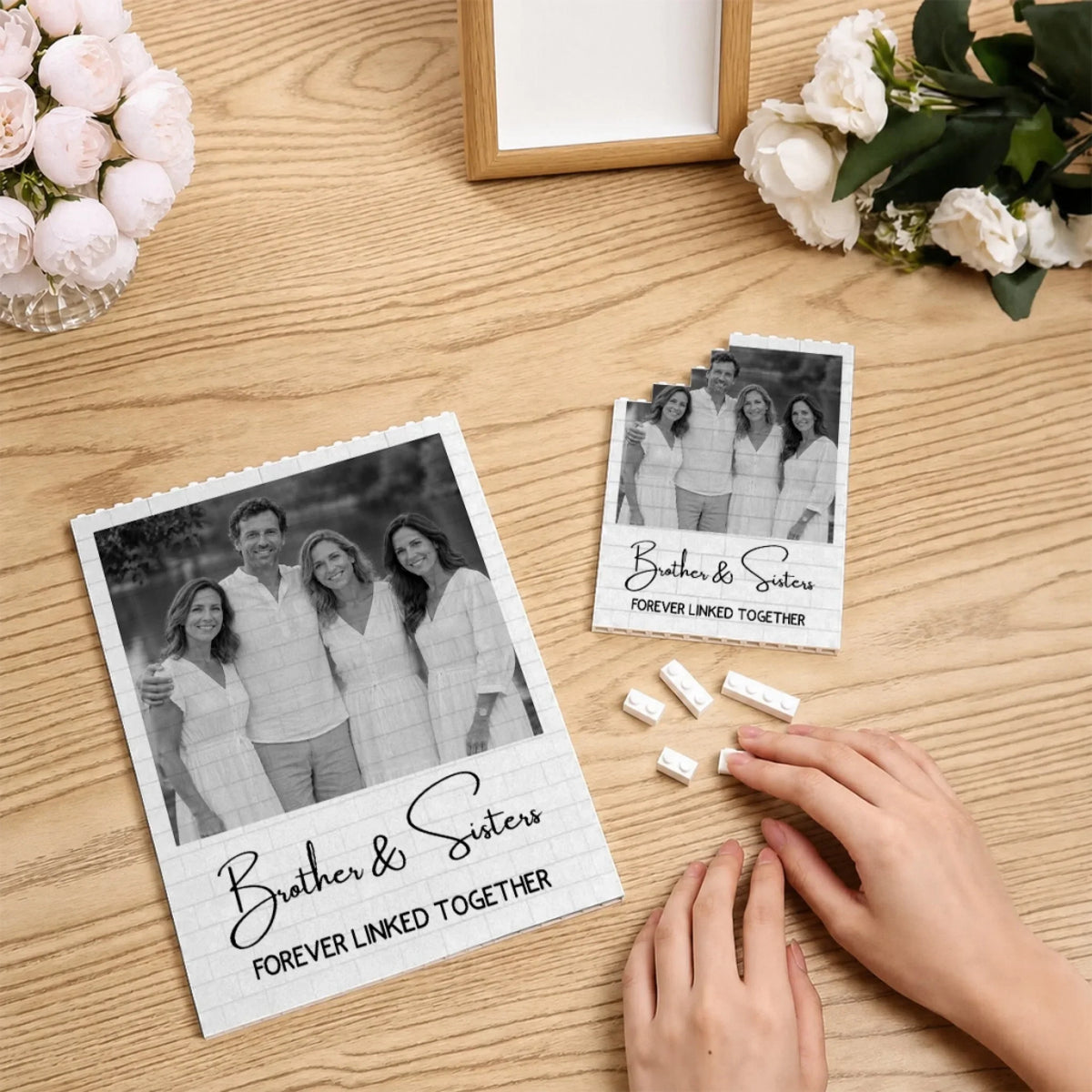 Family Forever Love Never Ends - Personalized Rectangle Building Brick Blocks