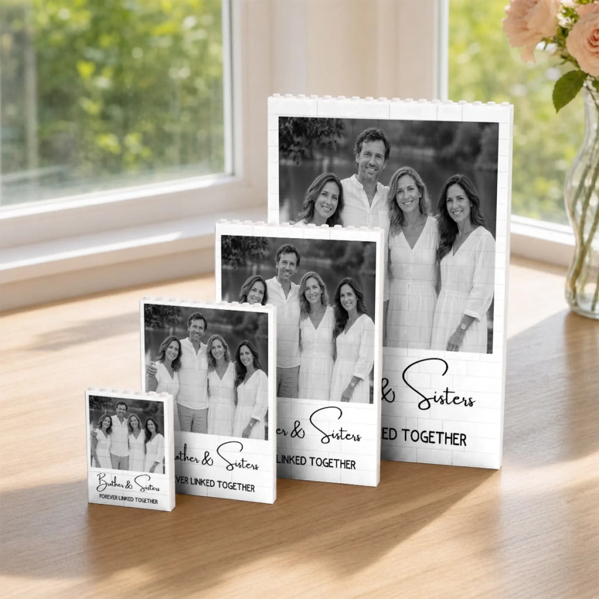 Family Forever Love Never Ends - Personalized Rectangle Building Brick Blocks
