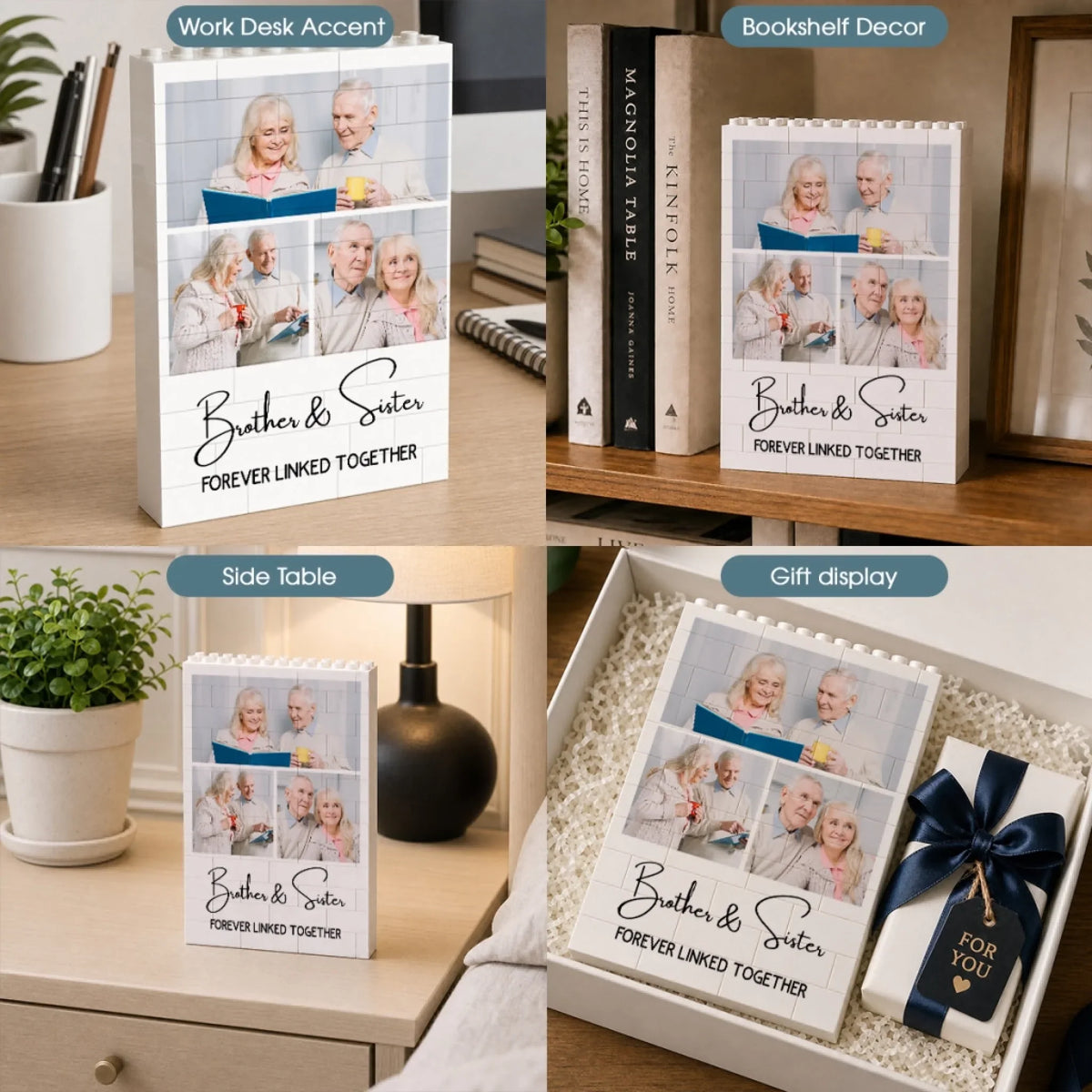 Family Forever Love Never Ends - Personalized Rectangle Building Brick Blocks